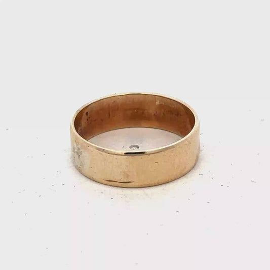 9ct yellow gold band ring size P1/2 (sh27318b)