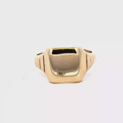 9ct yellow gold signet ring size Q (sh27866b)