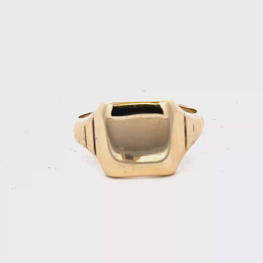 9ct yellow gold signet ring size Q (sh27866b)
