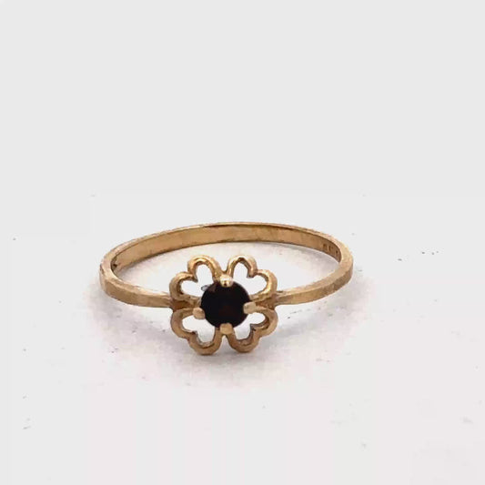 9ct yellow gold ring size M (sh26882b)