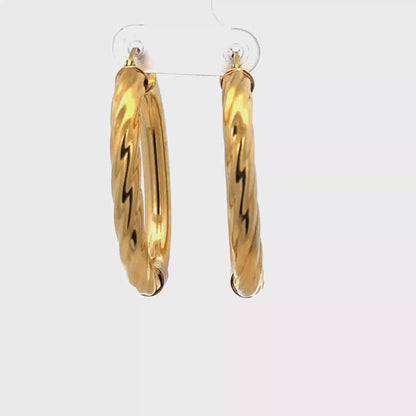 9ct yellow gold hoop earrings 6.7g (sh27672b)