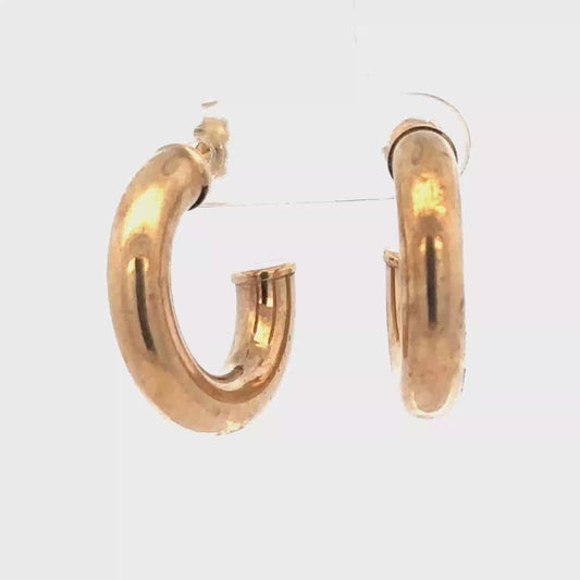 9ct yellow gold hoop earrings 2.2g (sh27398b)