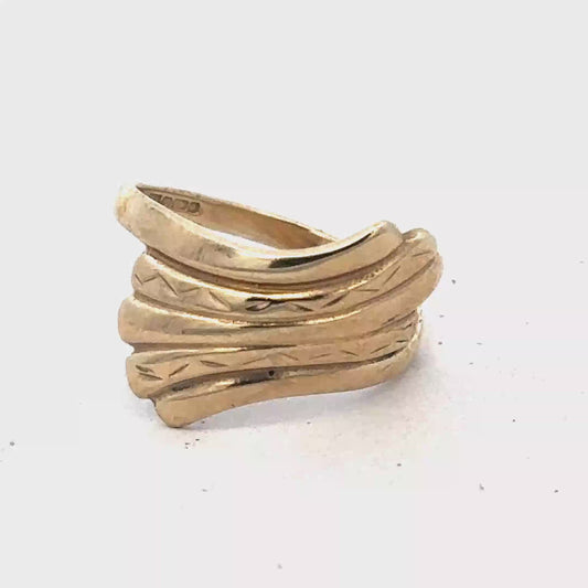 9ct yellow gold ring size N1/2 (sh25387l)