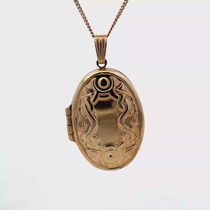 9ct yellow gold locket pendant 3.4g (sh25512l)