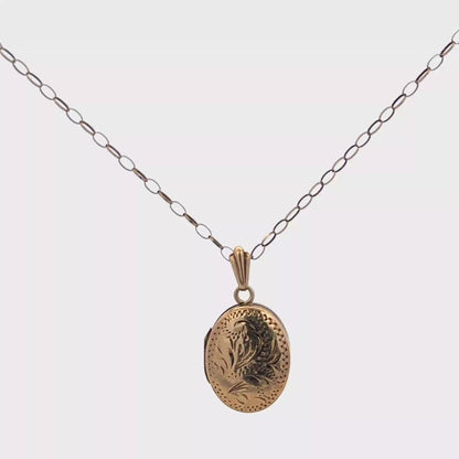 9ct yellow gold chain and locket 3.7g (sh26988b)