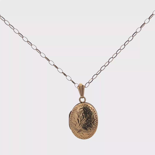 9ct yellow gold chain and locket 3.7g (sh26988b)
