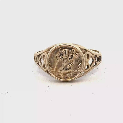 9ct yellow gold ring size K (sh25334l)