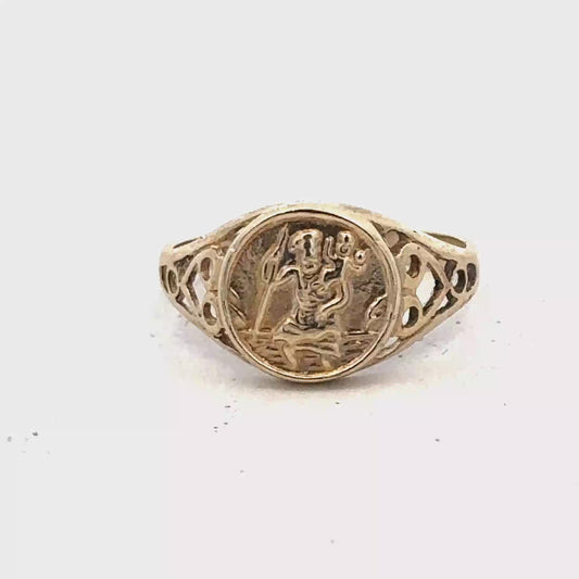 9ct yellow gold ring size K (sh25334l)