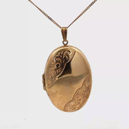 9ct yellow gold locket pendant 6.6g (sh26921b)