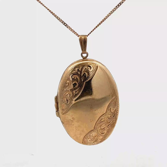 9ct yellow gold locket pendant 6.6g (sh26921b)