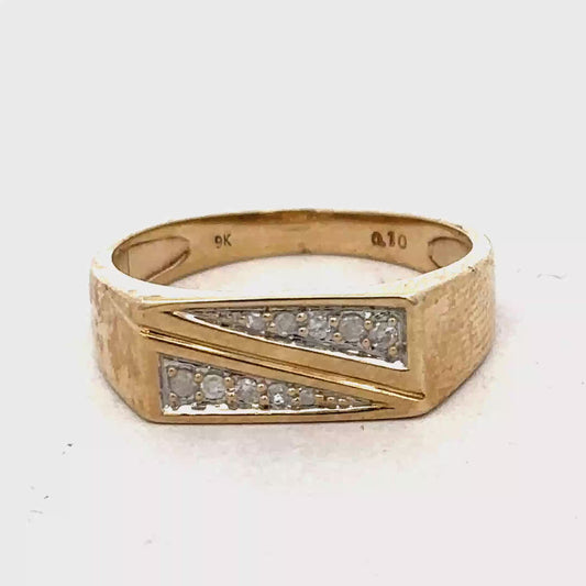 9ct yellow gold diamond ring size V (sh25277l)