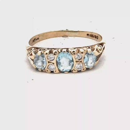 9ct yellow gold ring size J (sh28077b)