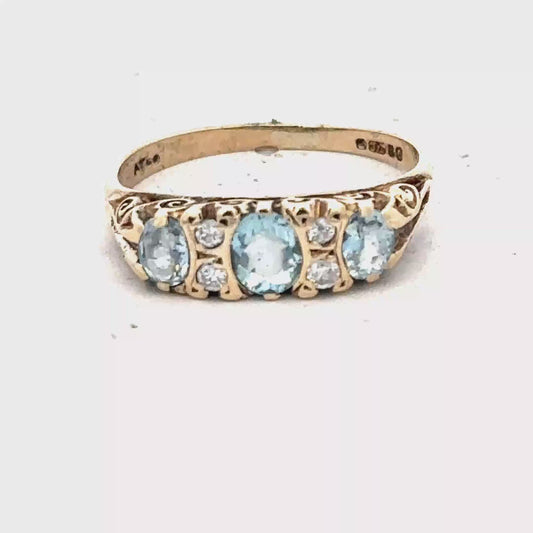 9ct yellow gold ring size J (sh28077b)
