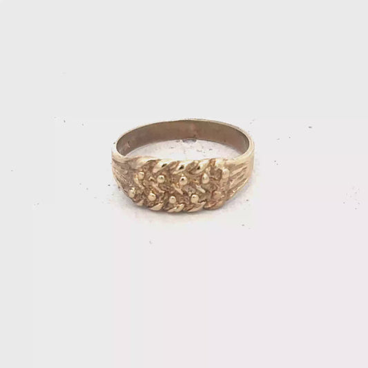 9ct yellow gold keeper ring size E1/2 (sh27937b)