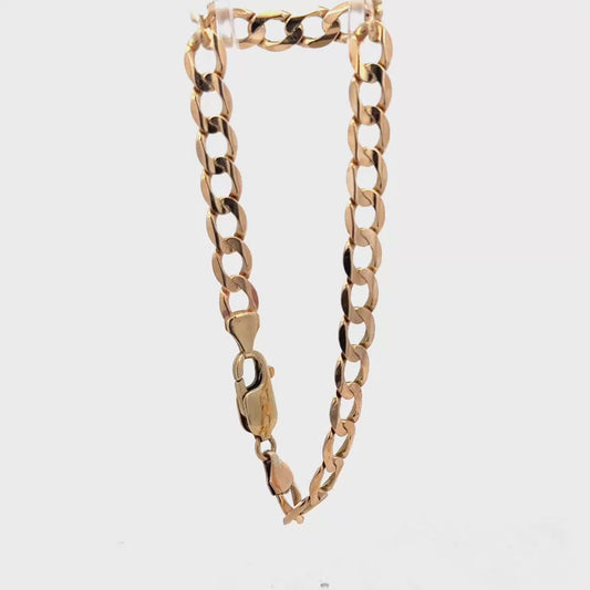 9ct yellow gold curb bracelet 10.6g (sh25160l)