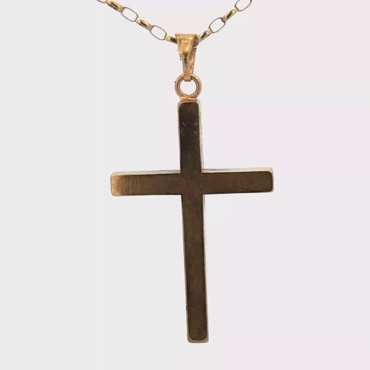 9ct yellow gold cross pendant 4.9g (sh27236b)