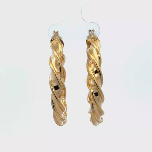 9ct yellow gold hoop earrings 4.6g (sh27241b)