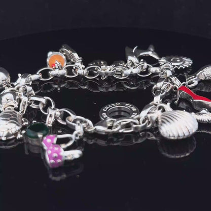 Silver charm bracelet 62g (sh25467l)