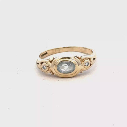 9ct yellow gold ring size M (sh27589b)