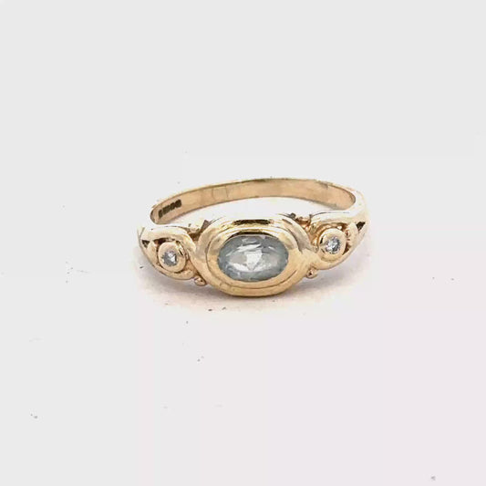 9ct yellow gold ring size M (sh27589b)