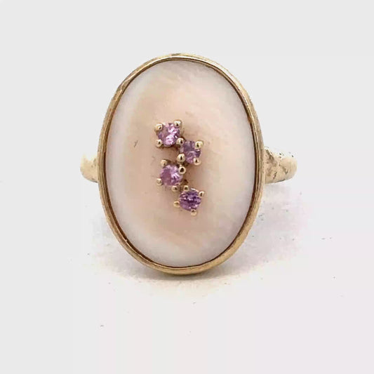 9ct yellow gold ring size N (sh26986b)