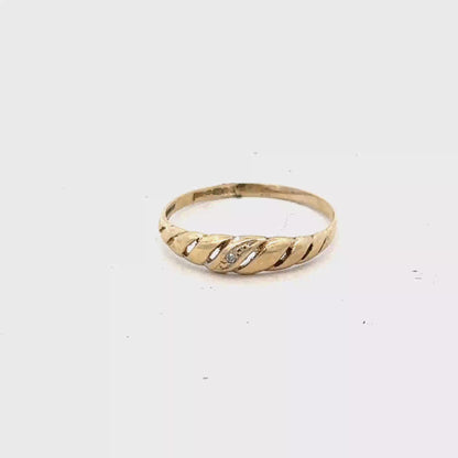 9ct yellow gold ring size L (sh27608b)