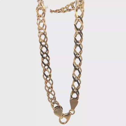 9ct yellow gold double linked bracelet 7.8g (sh27958b)