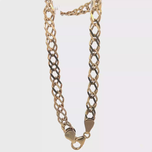 9ct yellow gold double linked bracelet 7.8g (sh27958b)