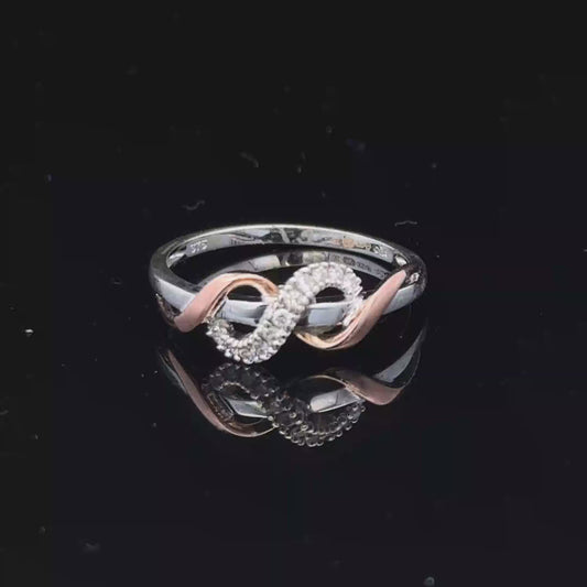 9ct white gold diamond ring size M (sh26984b)