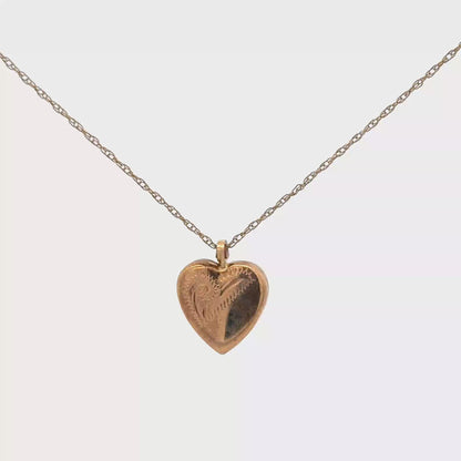 9ct yellow gold chain and locket pendant 1.8g (sh900090b)