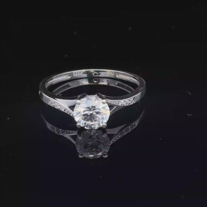 9ct white gold ring size M (sh27975b)