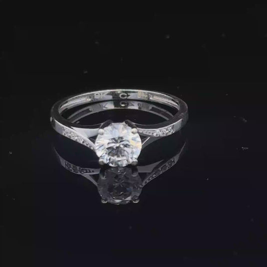 9ct white gold ring size M (sh27975b)