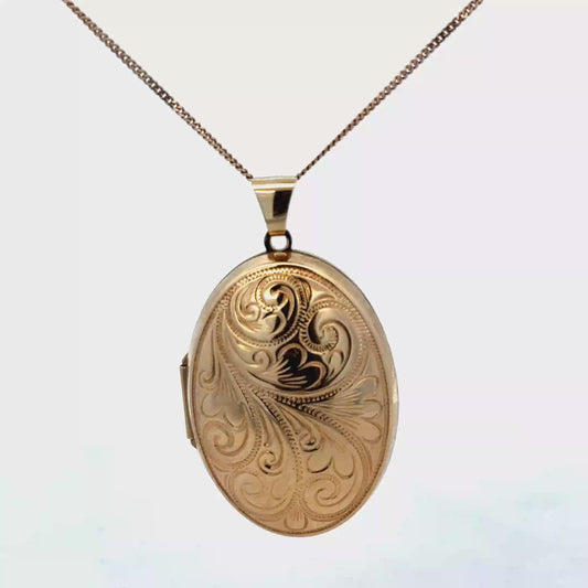 9ct yellow gold locket pendant 6.3g (sh27146b)