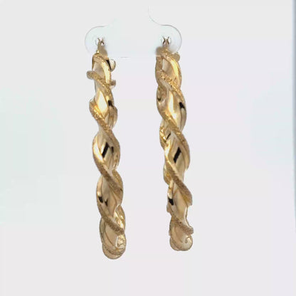 9ct yellow gold hoop earrings 5.8g (sh27491b)