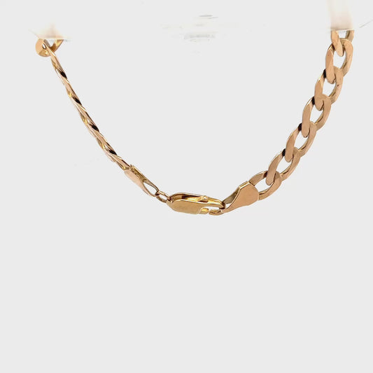 9ct yellow gold curb bracelet 15.5g (bb2058b)