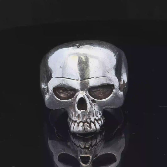 Silver skull ring size Z1 (sh27186b)