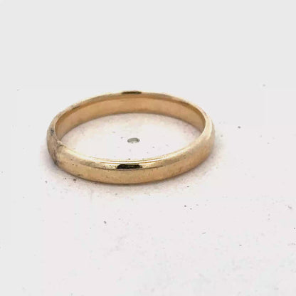 9ct yellow gold band ring size P (sh27455b)
