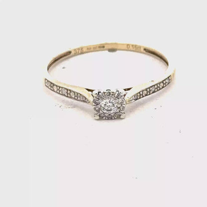 9ct yellow gold diamond ring size T (sh25771l)