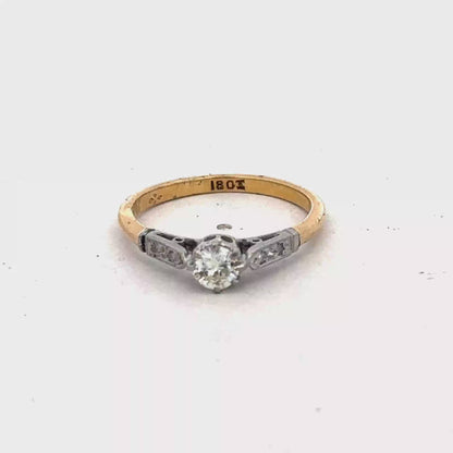 18ct yellow gold diamond ring size O (sh27152b)