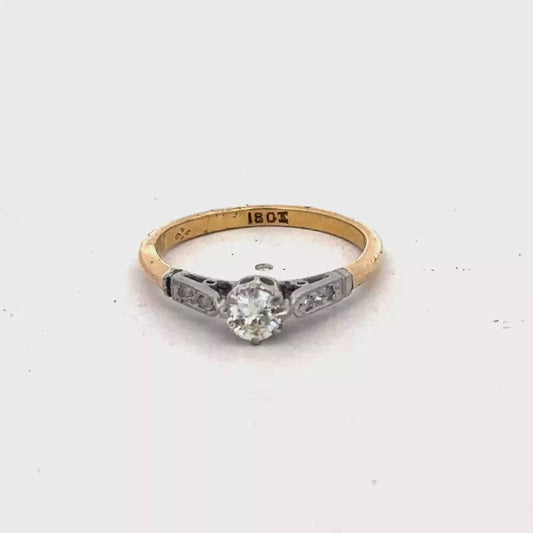 18ct yellow gold diamond ring size O (sh27152b)