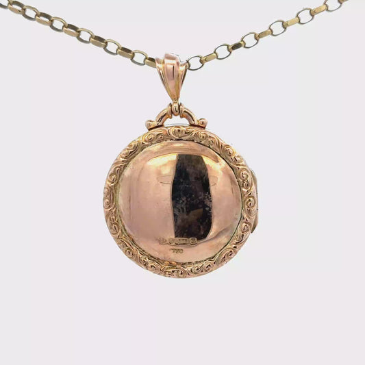 9ct yellow gold locket pendant 7.5g (sh25883l)