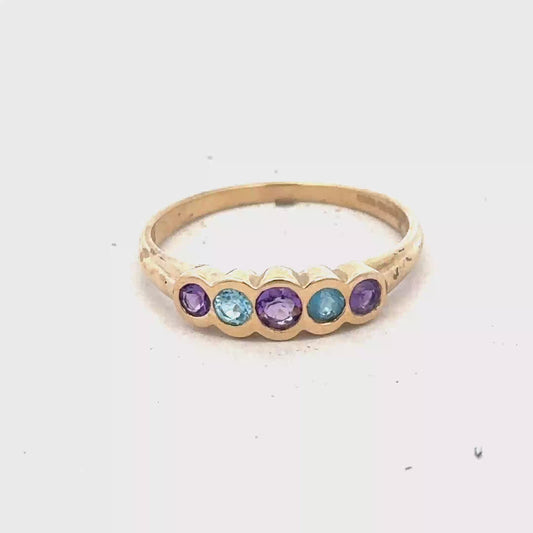 9ct yellow gold ring size P (sh27807b)