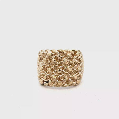 9ct yellow gold keeper ring size W1/2 (bb2054b)