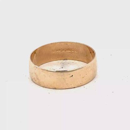 9ct yellow gold band ring size N (sh28053b)