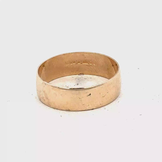 9ct yellow gold band ring size N (sh28053b)
