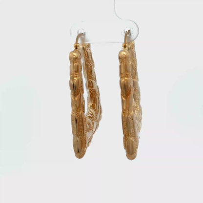 9ct yellow gold hoop earrings 6.1g (sh27746b)