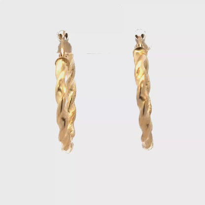 9ct yellow gold hoop earrings 1.2g (sh25917l)
