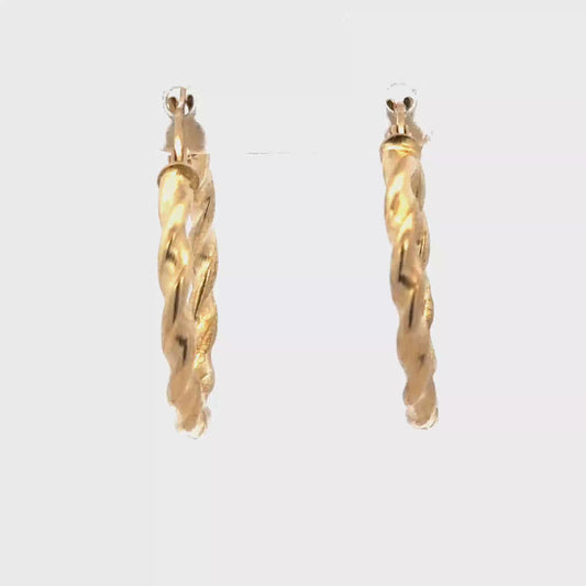 9ct yellow gold hoop earrings 1.2g (sh25917l)