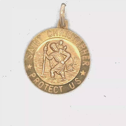9ct yellow gold St Christopher pendant sh26766b
