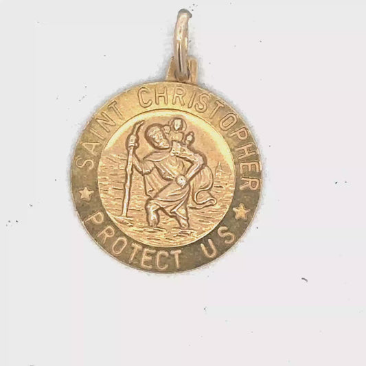 9ct yellow gold St Christopher pendant sh26766b